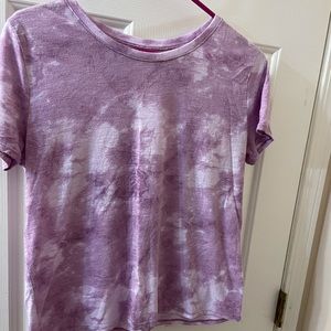 purple tie dye cropped t shirt